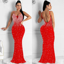Crystal Pearls Backless Wedding Party Prom Dress Ball Gown S 451441 - TUZZUT Qatar Online Shopping