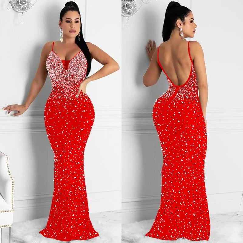 Crystal Pearls Backless Wedding Party Prom Dress Ball Gown S 451441