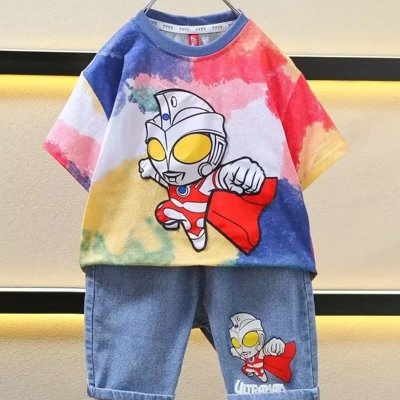 New Shining Fashion Tie-dye Short Sleeve Boys Summer Outfit 3-4Y 505296