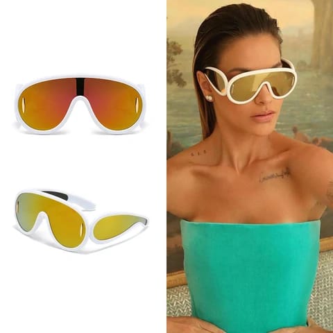 Luxury Designer Oversized Wave Mask Sunglasses Retro Fashion Sun Glasses S5024518