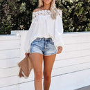 Stylish Women Off Shoulder Blouse Shirt XL 342118 - TUZZUT Qatar Online Shopping