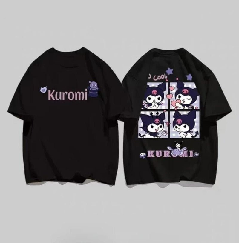 Sanrios Kawaii Anime Kuromi Cute Cartoon Short Sleeve T-Shirt L 534748