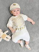 Cotton Newborn Baby Boy Short Sleeve Jumpsuit Romper 0-3M 456279 - TUZZUT Qatar Online Shopping