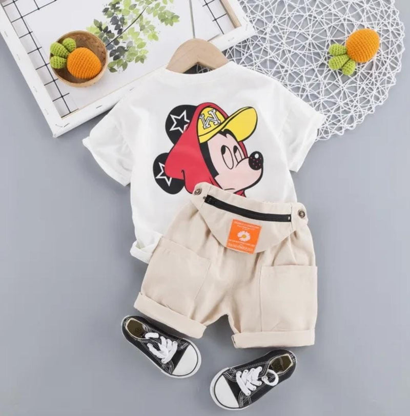 Summer New Children Clothing Set Baby Boy Mickey Mouse Cartoon Short sleeved T-shirt+Shorts 2pcs 1-2Y  233019