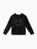2pcs Kid Boy Reflective Face Graphic Print Black Hoodie Sweatshirt and Pants Set 7-8Y 20458333 - TUZZUT Qatar Online Shopping