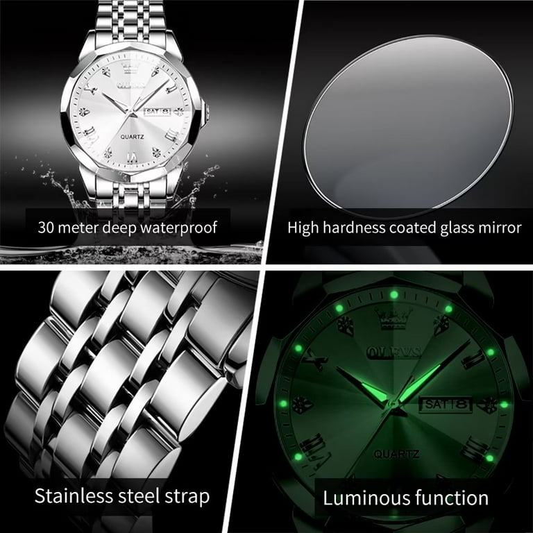 OLEVS Mens Stainless Steel Quartz Watch W304876 OLEVS Mens Stainless Steel Quartz Watch W304876