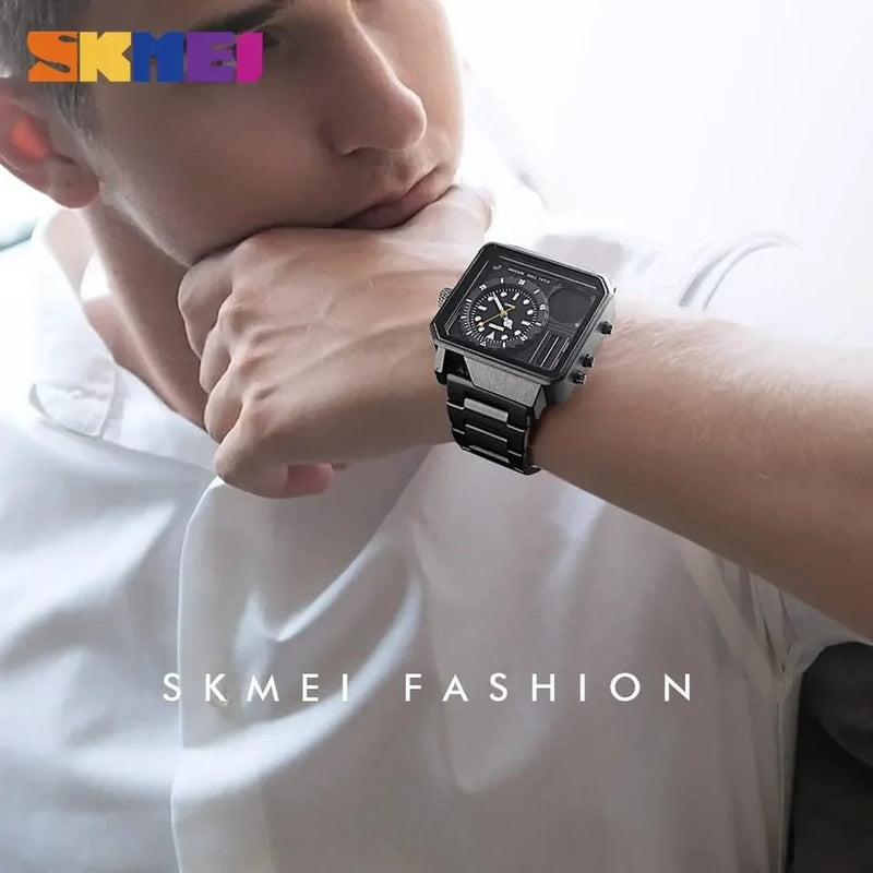 Skmei Steel Strap Watches Day Date Display Personality Alarm Watch W442361