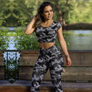 Short Sleeve High Waist T-Shirt Sweatpants Sports Two Piece Set For Women S 91788 - TUZZUT Qatar Online Shopping
