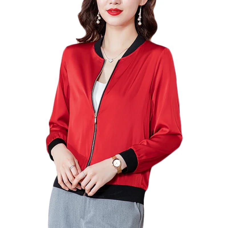 Women's Fashion Korean Summer Style Silk Jacket M 503819