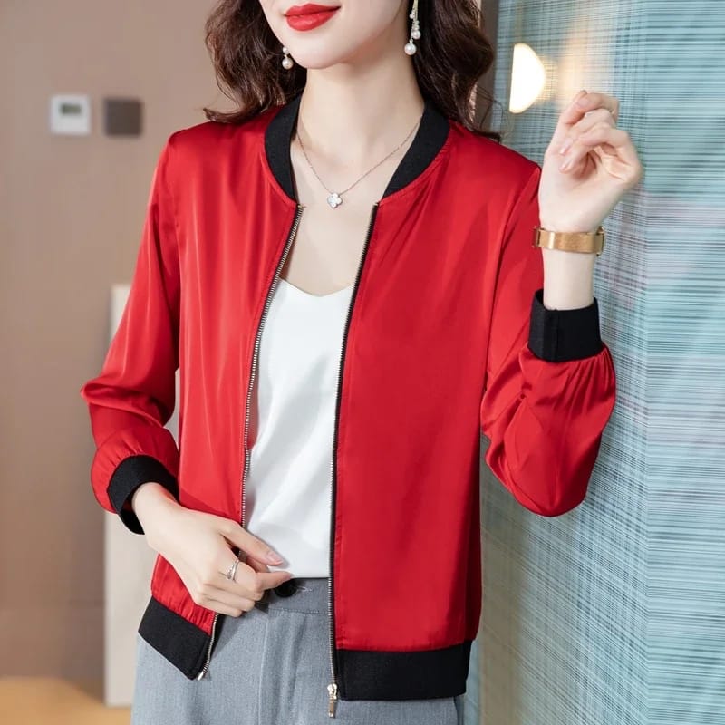 Women's Fashion Korean Summer Style Silk Jacket M 503819