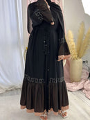 Eid Ramadan Lace Abaya Women Islamic Party Black Morocco Kaftan Dress S 510999 - TUZZUT Qatar Online Shopping