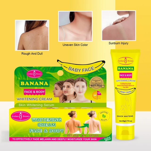 Aichun Beauty Professional OEM Whitening Cream Face & Body Banana Magic Whitening Cream For All Skin 80g