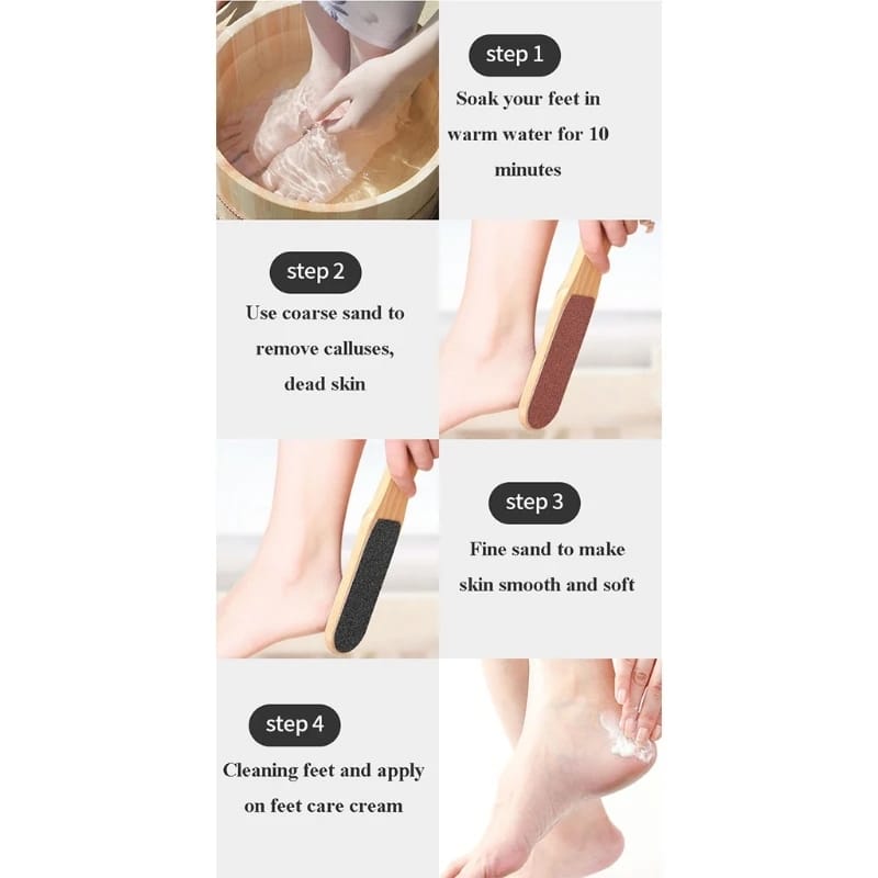 Wooden Double Sided Pedicure Foot Files for Hard Skin, Foot Scrubber Wooden Double Sided Pedicure Foot Files for Hard Skin, Foot Scrubber