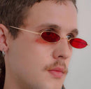 Vintage Oval Sunglasses Men Sun Glasses Women Retro Metal Frame Red Tiny Round Skinny Eye Glass Female X1322035 - TUZZUT Qatar Online Shopping
