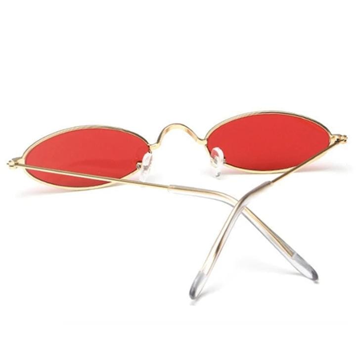 Vintage Oval Sunglasses Men Sun Glasses Women Retro Metal Frame Red Tiny Round Skinny Eye Glass Female X1322035