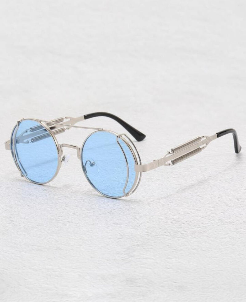 Men Top Bar Round Frame Sunglasses X3296339