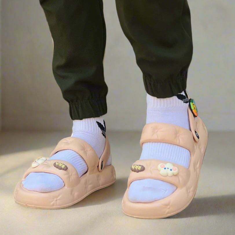 Women's Buckle Platform Anti-Slip Slides Slippers E6606-2 Women's Buckle Platform Anti-Slip Slides Slippers E6606-2