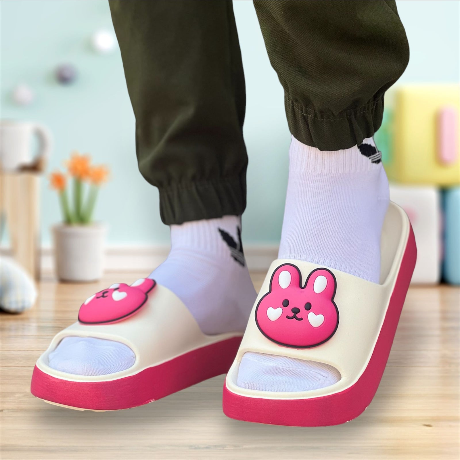 Women's Fashion Cartoon Cute Slip On Slipper E8805-2 Women's Fashion Cartoon Cute Slip On Slipper E8805-2