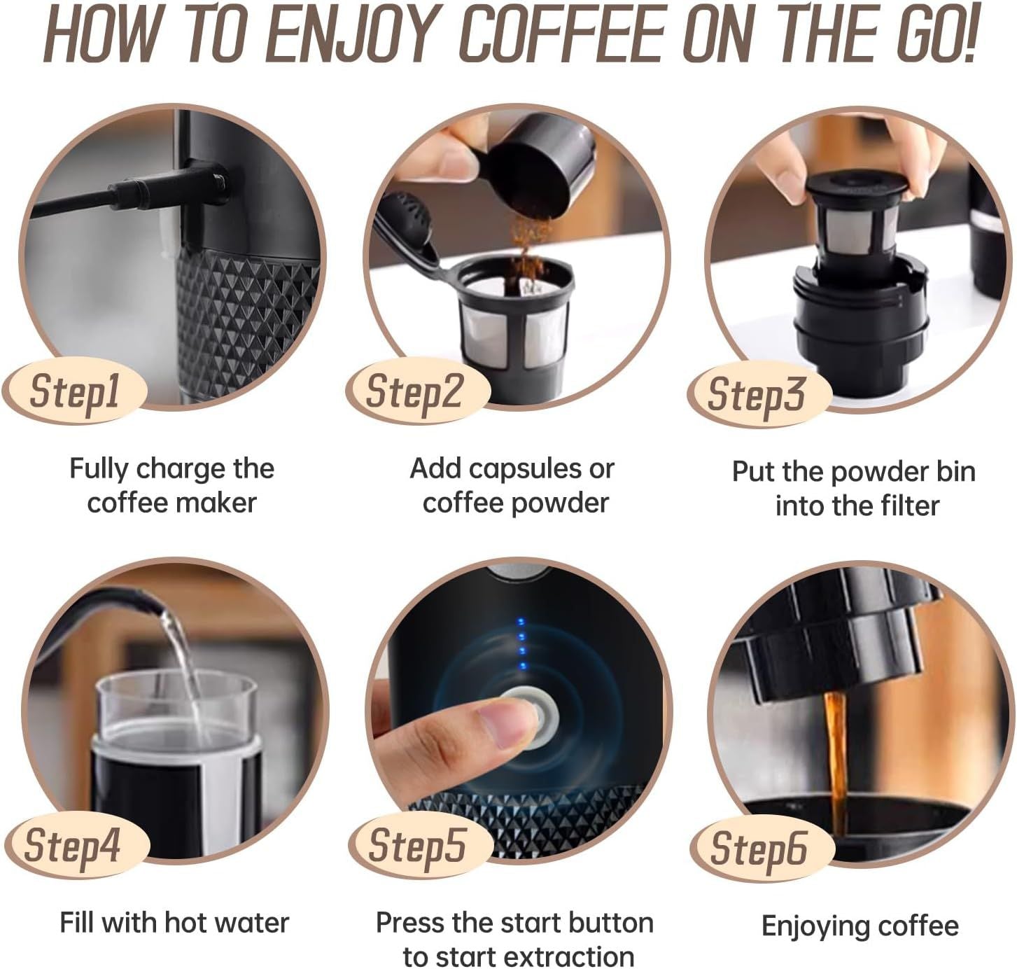 Wireless Portable Capsule Coffee Maker CM-1988 Wireless Portable Capsule Coffee Maker CM-1988