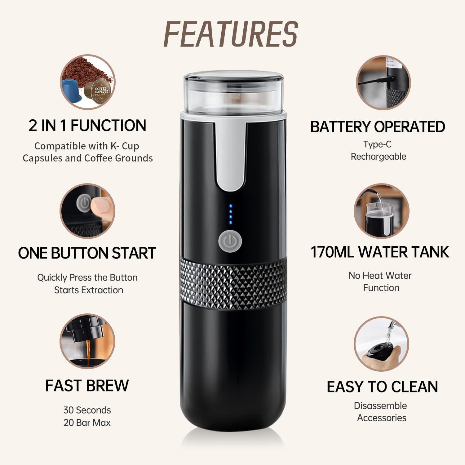 Wireless Portable Capsule Coffee Maker CM-1988 Wireless Portable Capsule Coffee Maker CM-1988