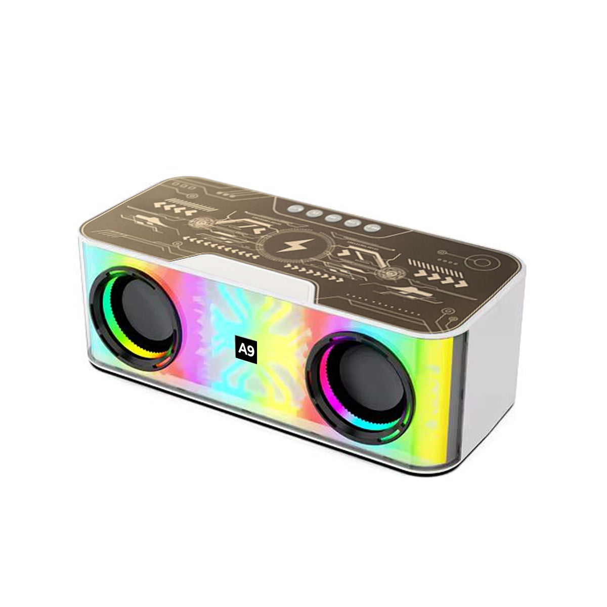 Transparent Mecha LED Wireless Charger Bluetooth Speaker HM-A9 Transparent Mecha LED Wireless Charger Bluetooth Speaker HM-A9
