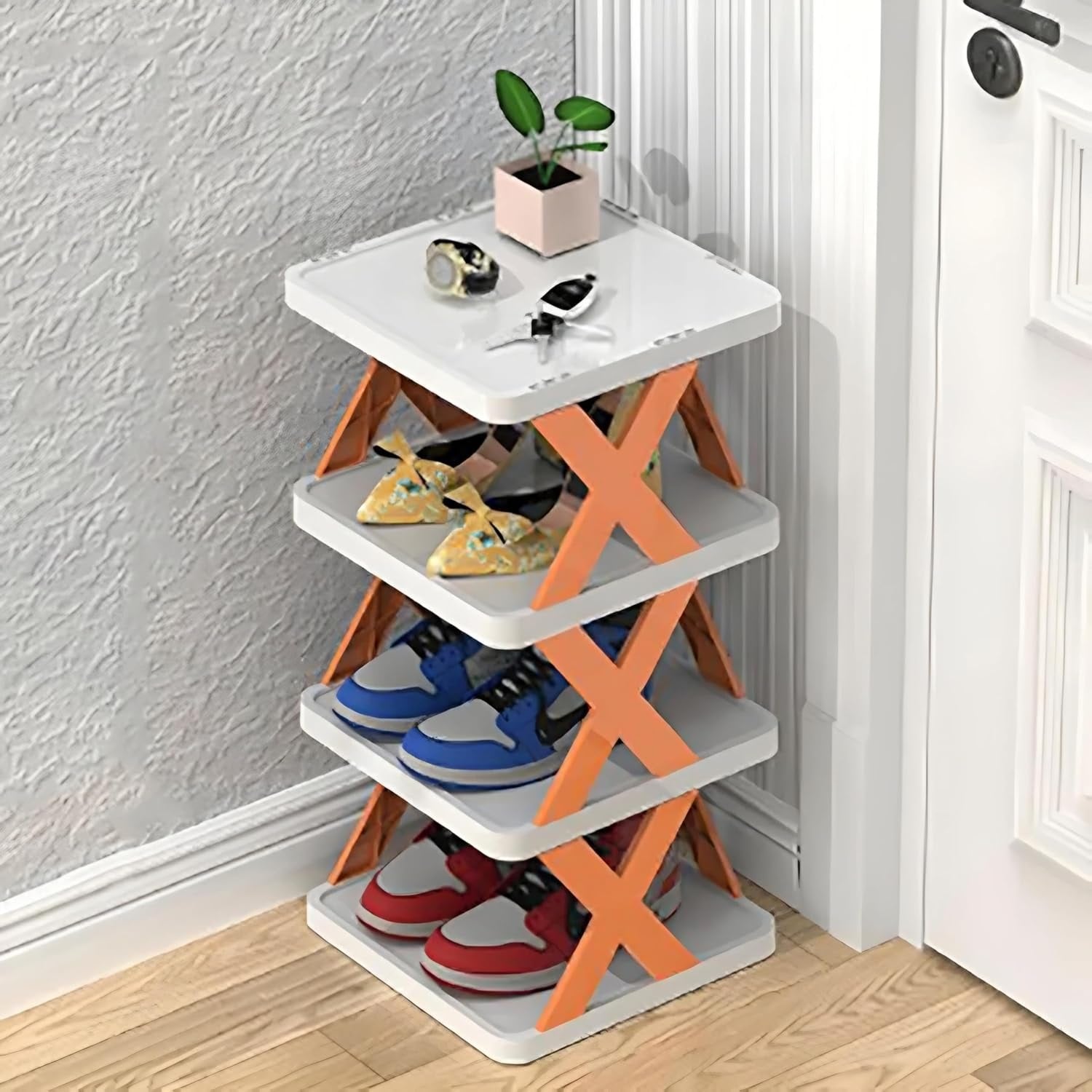 4 Layer Storage Organizer Creative Removable Stackable Shoe Rack 4 Layer Storage Organizer Creative Removable Stackable Shoe Rack
