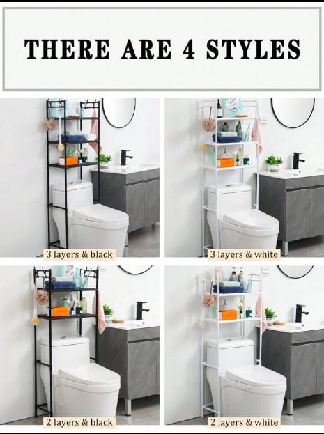 3 Layer Steel Tube Multi-Functional Bathroom Toilet Storage Rack 3 Layer Steel Tube Multi-Functional Bathroom Toilet Storage Rack