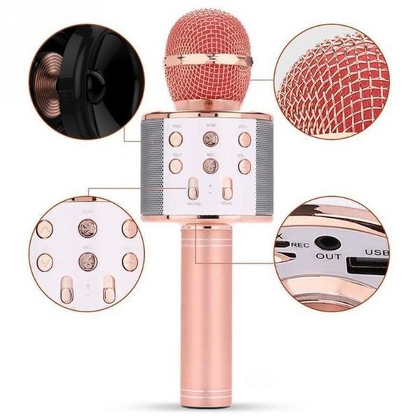 Handheld KTV Wireless Microphone Hifi Speaker WS-858