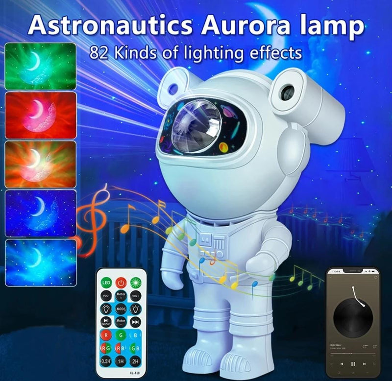 Astronaut Galaxy Star Projector Sticker DIY Bluetooth music Night Light Sky Nebula Lamp for Kids