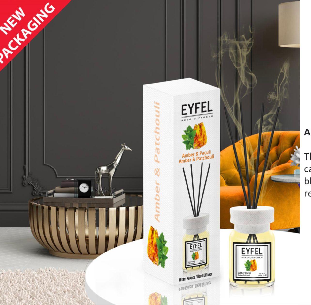 EYFEL Amber & Patchouli Reed Diffusers 120ml EYFEL Amber & Patchouli Reed Diffusers 120ml