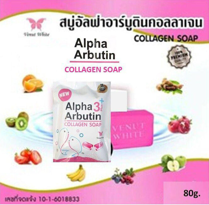 Venut White Alpha Arbutin Collagen Soap 3Plus+ 80g