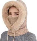Women Winter Beanie Hats Slouchy Warm Fleece Hooded Scarf - TUZZUT Qatar Online Shopping