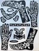 Henna Tattoo Stencil, Mehndi Stickers PK-1388 - TUZZUT Qatar Online Shopping