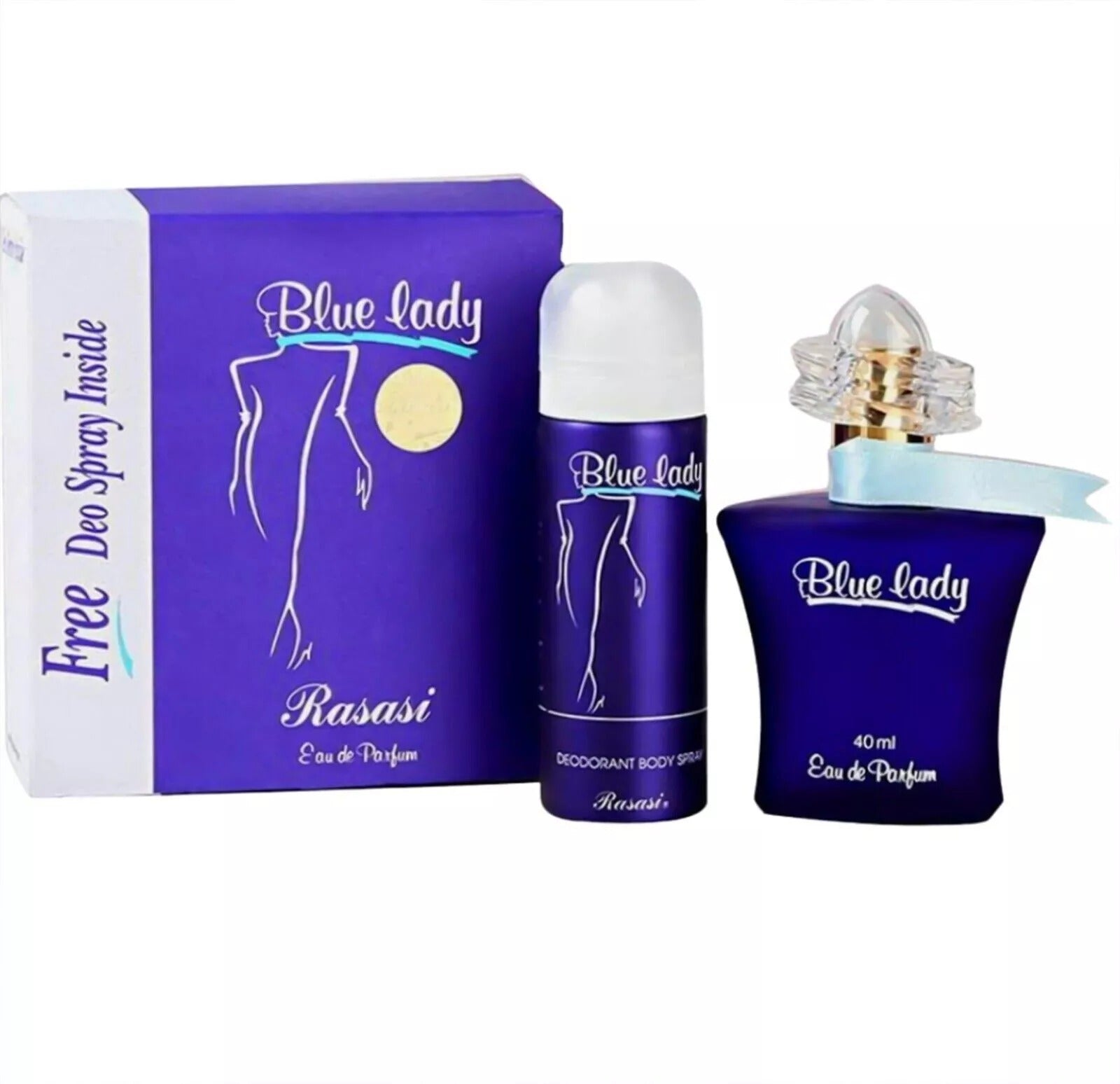 Rasasi Blue Lady EDP With Deo Spray 40 ml Rasasi Blue Lady EDP With Deo Spray 40 ml