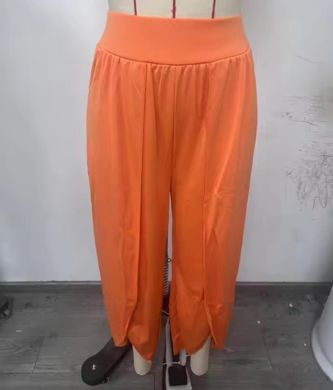 Solid Color Slit Pants Women's Summer Wide Leg Pants 40587 3XL Solid Color Slit Pants Women's Summer Wide Leg Pants 40587 3XL