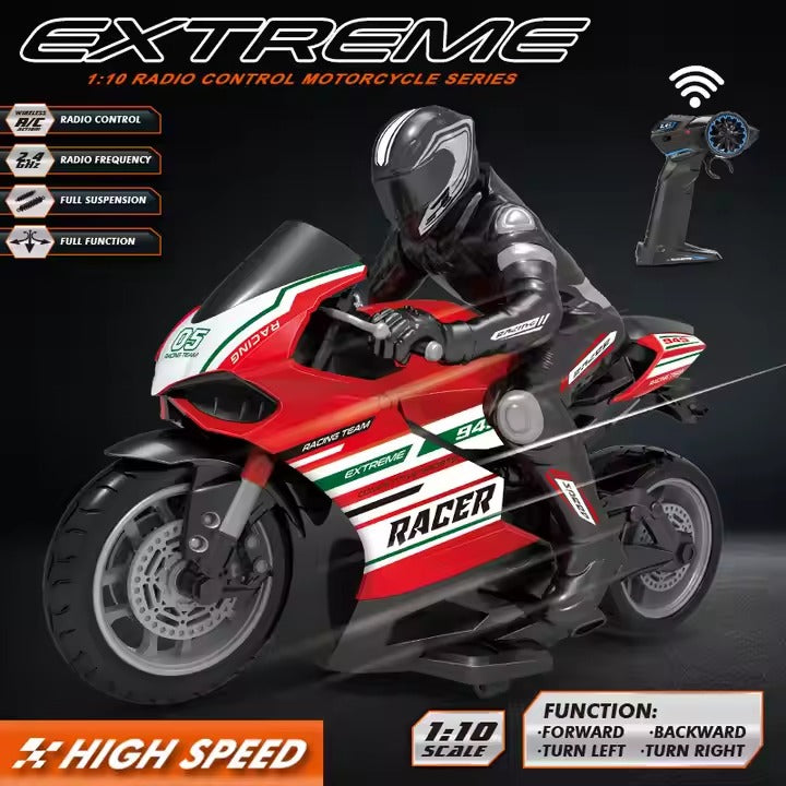 1:10 High Speed Remote Control Motorcycle 2.4G Toy Blue 1:10 High Speed Remote Control Motorcycle 2.4G Toy Blue