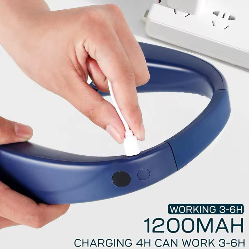 Mini LED Digital Display Bladeless Neck Fan 112256 - TUZZUT Qatar Online Shopping