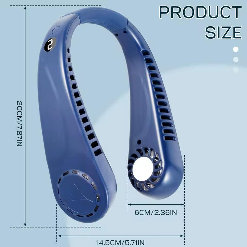 Mini LED Digital Display Bladeless Neck Fan 112256 - TUZZUT Qatar Online Shopping