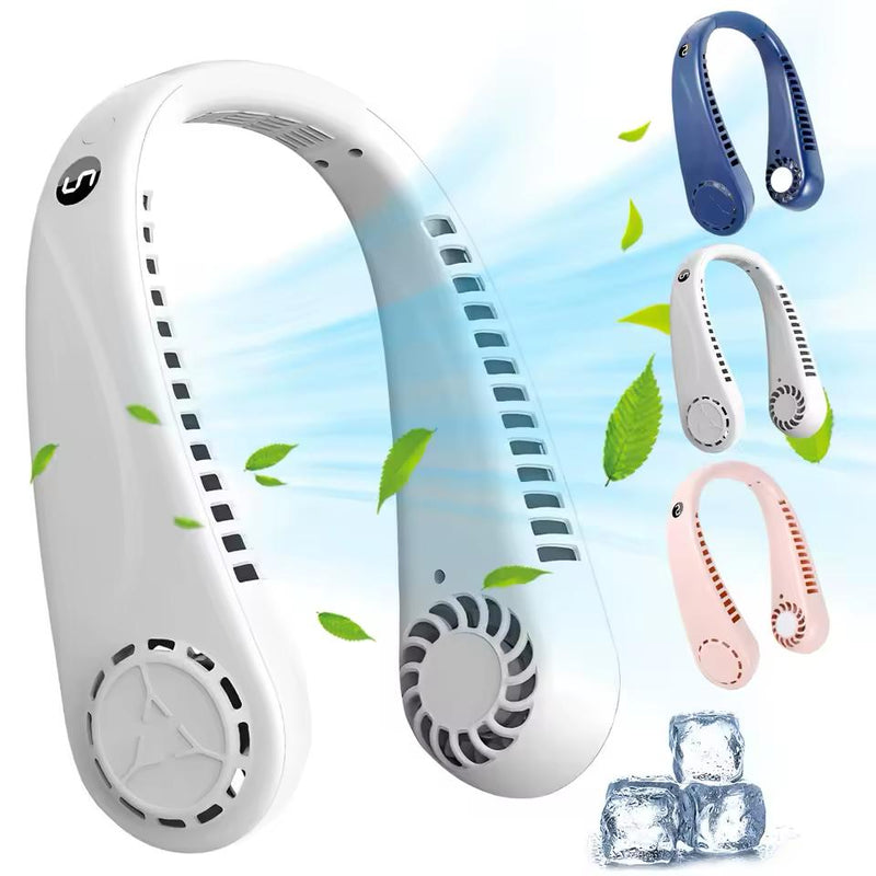 Mini LED Digital Display Bladeless Neck Fan 112256 - TUZZUT Qatar Online Shopping