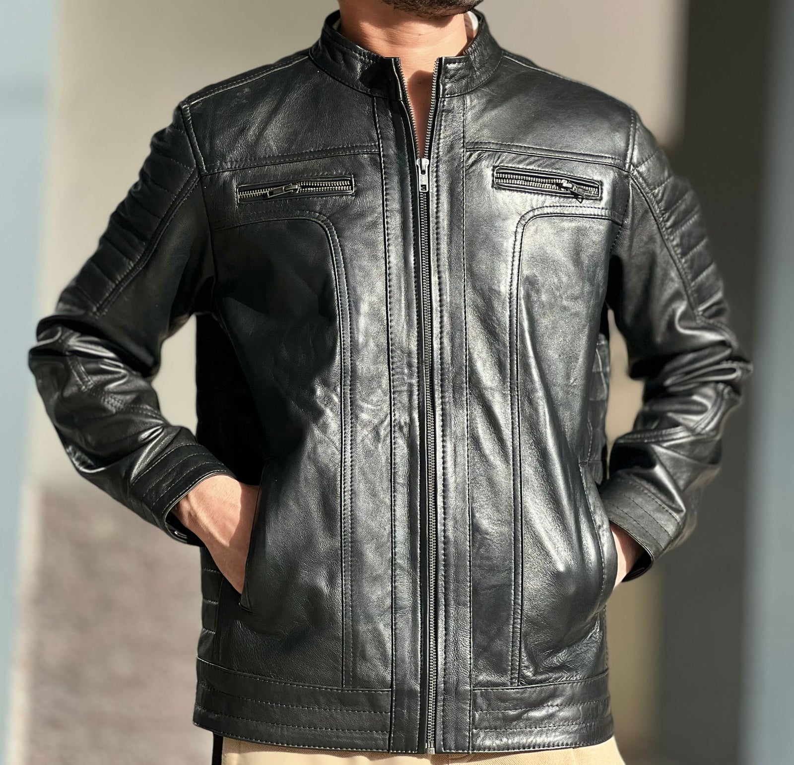 Premium Quality Men's Genuine Leather Jacket Coat Premium Quality Men's Genuine Leather Jacket Coat