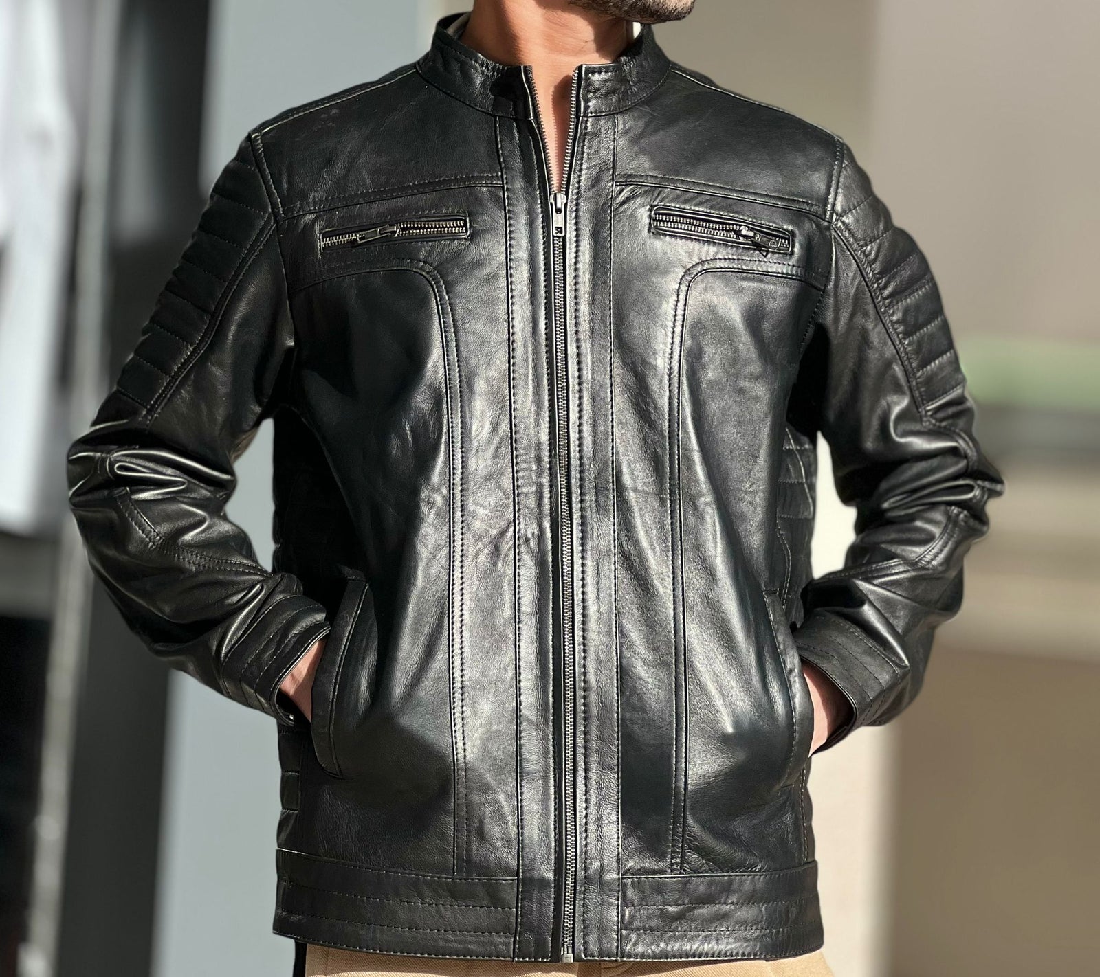 Premium Quality Men's Genuine Leather Jacket Coat Premium Quality Men's Genuine Leather Jacket Coat
