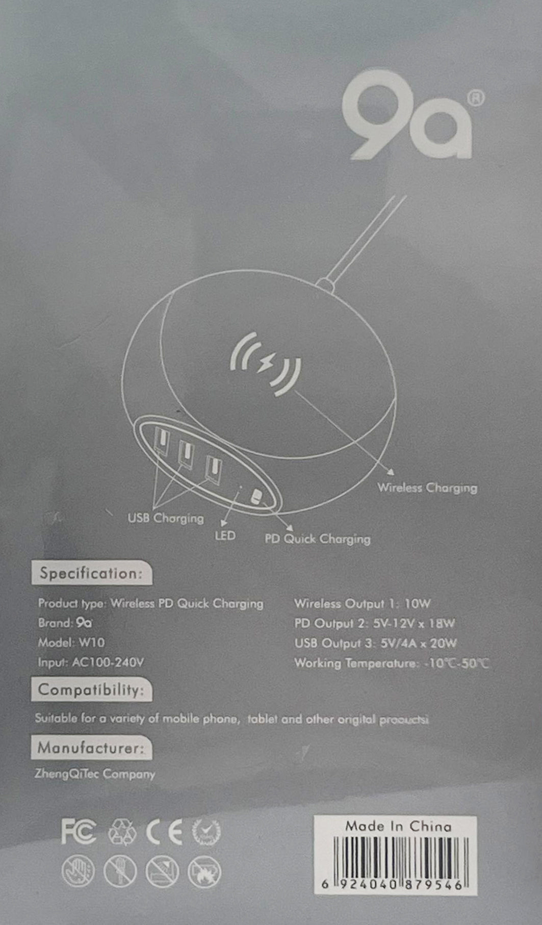 9a Wireless PD Quick Charging W10 9a Wireless PD Quick Charging W10
