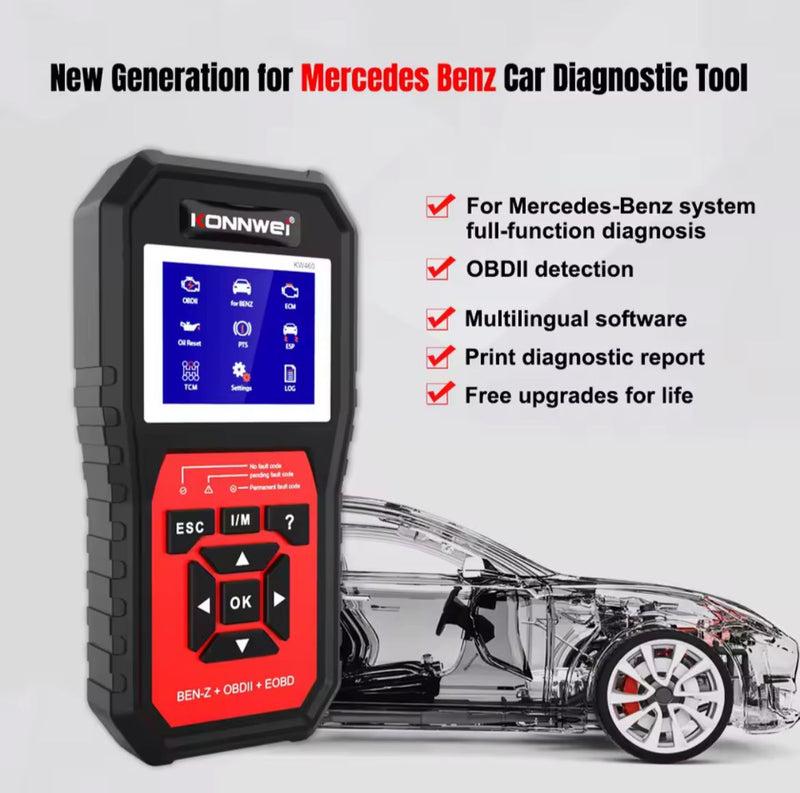 Konnwei kw460 OBD2 Scanner Auto Diagnostic Tool OBDII and EOBD Check Engine Code For Mercedes Benz - TUZZUT Qatar Online Shopping