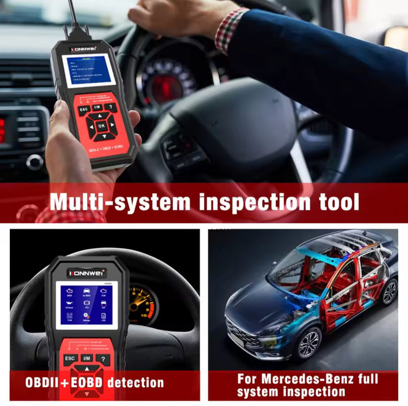 Konnwei kw460 OBD2 Scanner Auto Diagnostic Tool OBDII and EOBD Check Engine Code For Mercedes Benz - TUZZUT Qatar Online Shopping