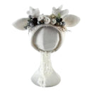 2 Pcs Vintage Newborn Wool Felt Deer Bonnet Cute Cartoon Simulation Flower Hat - TUZZUT Qatar Online Shopping