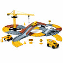 170-Piece Kids DIY Construction Track Set with Crane, Bridge, Excavator & Dump Truck