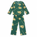 Kids’ Green Teddy Bear Print Two-Piece Pyjama Set SD4683186