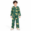 Kids’ Green Teddy Bear Print Two-Piece Pyjama Set SD4683186