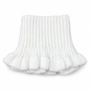 Kids’ White Ribbed Knit Neck Warmer with Ruffled Edge 444ER