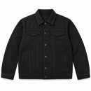 Men's Black Denim Button-Up Winter Jacket ER4587